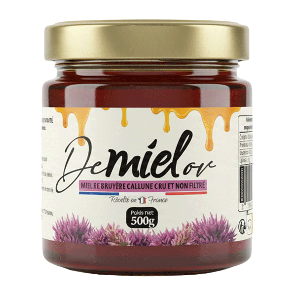 Miel de Bruyère Callune en pot 500g Miel de Bruyère Callune en pot 500g