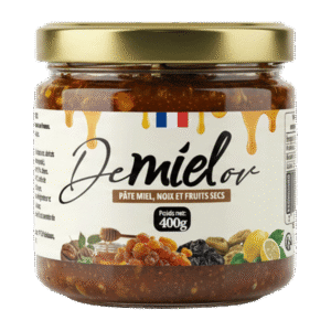 Pâte au miel, noix et fruits secs en pot 400g